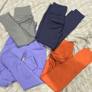 4 PACK OF SHEIN DRI FIT BUTT SCRUNCH LEGGINGS/TIGHTS.      Size S